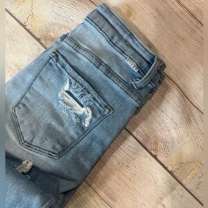 Risen Stylish Light Blue Distressed Women's Skinny Jeans 5/27